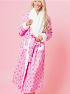 bums and roses barbie plush robe adult l/xl
